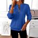 Women's Clothing Quilted Pullover Sweatshirt Casual Zipper Design 4 In 1 Warmth Level_ecoleips.com