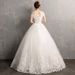 【Light Forest Style Wedding Dress】2025 Off The Shoulder Floor Length Korean Style Dreamy Slimming Simple Maternity Wedding Dress_ecoleips.com
