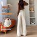 Fleece-Lined Jeans For Women, Autumn And Winter 2025 New Style, Pear-Shaped Body, Loose Fit, Slimming, White Wide-Leg_ecoleips.com