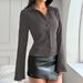 Diyun European American Y2K Hot Girl Style Striped Long Sleeve Top Shirt Women's Clothing 2025 Autumn And Winter_ecoleips.com