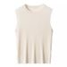 Knitted Camisole For Women, New Unique Design, Round Neck, Autumn And Winter Inner Wear, Conceals Side Breast, Base_ecoleips.com