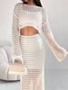 Women's Clothing Salty Temperament Light Mature Style Knitted Hollow Half Length Skirt Two Piece Suit_ecoleips.com