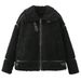 Women's Lamb Wool Coat , Motorcycle Fur All-in-one Motorcycle Thickened Jacket For Women_ecoleips.com