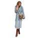 Women's Long Wool Coat – Oversized Trench Coat With Belt, Classic Lapel Collar, Solid Color (White/Beige/Black/Khaki/Burgundy/Sky Blue)_ecoleips.com