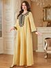 Modest Abaya Dress/Muslim Dress Women Elegant Dubai Abaya Dress With Floral Embroidery & Jacquard Detail, Long Sleeve Maxi Dress, Boho Ethnic Tunic_ecoleips.com