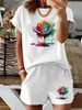 Women’s 2 Piece Outfit Set – Oversized Graphic T-Shirt And Biker Shorts Matching Set, Casual Summer Lounge Tracksuit For Daily Wear-300_ecoleips.com
