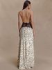 Mozision Polka Dot Backless Sexy Maxi Dress Women Gown Elegant Patchwork Lace Halter Deep V Neck Sleeveless Bodycon Club Dress_ecoleips.com