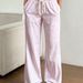 Women's Striped Wide Leg Pants Floor Length Casual Fashion Autumn New 2025 European And American Style Sweet Trousers_ecoleips.com