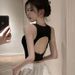 Sweet And Spicy Girl Versatile Backless Tank For Women, New Summer Slim-Fit Short Camisole Top_ecoleips.com