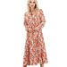 Casual Loose Fitting Bohemian Floral V Neck Dress Long Sleeved Puff Sleeve Women's Spring/Summer New_ecoleips.com
