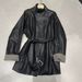 Women's Lightweight PU Leather Jacket – Long Sleeve Belted Biker Jacket, Urban Utility Style With Adjustable Straps (Black/Dark Brown, S-XL)_ecoleips.com