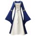 Voya Women's European And American Popular Long-sleeved Lace Dress, Gothic Retro Medieval Women's Stage Performance Costume_ecoleips.com