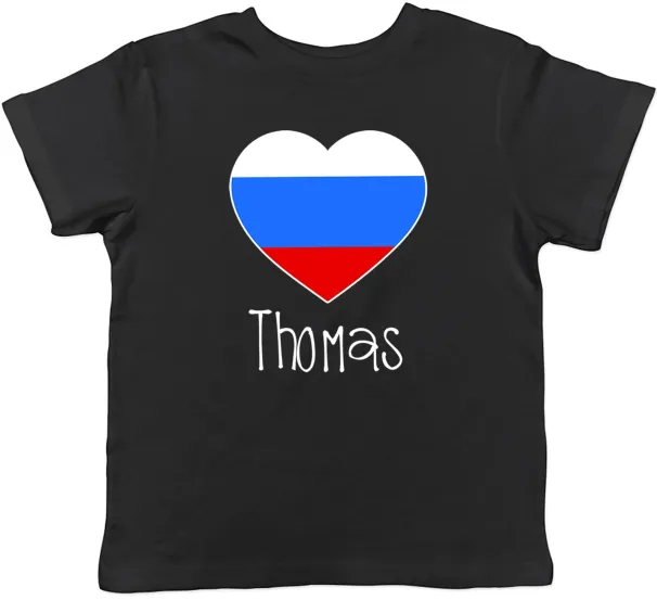 Women's T-Shirts Personalised Love Russia Football Fan Supporter Kids T-Shirt Boys Girls Gift_ecoleips.com