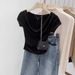 Mint Mambo Green V-Neck Slim Fit Modal Short Sleeve T-Shirt Women's Summer 2026 Spicy Girl Top_ecoleips.com