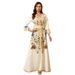 Women's Clothing Robe Long Sleeve Printed V Neck Dress Long Skirt_ecoleips.com