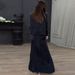 Modest Set Effortless Elegance: Women's Solid Color Zip-Front Lounge Dress Set – Long Sleeve Maxi Dress With Relaxed Fit (Black/Dark Brown)_ecoleips.com