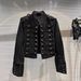 Women's Slimming Stand Collar Long Sleeve Denim Jacket Heavy Industry Motorcycle Short Trendy Top For Spring Autumn Winter_ecoleips.com