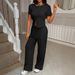 DiYun European And American Vacation Short-Sleeve T-Shirt Casual Long Pants Set Women's Clothing 2026_ecoleips.com