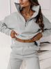 Women's Clothing Fashion Solid Color Commuter Casual Stand Collar Sweater Trousers Set Two Piece Set_ecoleips.com