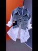 Women's Clothing Retro Denim Layering Shirt Vest – Striped Two-Piece Top With V-Neck (White/Striped, Sizes M-4XL)_ecoleips.com