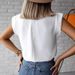 Women's High Neck Short Sleeve T-Shirt Fashionable Casual Short Style Top_ecoleips.com