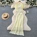 Women's Korean Style Workwear Knit Two Piece Set Summer V Neck Tie Waist Slim Fit White Color Block Stripes_ecoleips.com