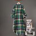 New Cross-border Cotton-linen For Women, Long Plaid Thin Coat, Sun Protection Shirt, Spring And Autumn Swallowtail Top,_ecoleips.com