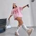 Fashion Trend Street Style V Neck Top for Girls Retro Short Sleeve Loose Casual T-Shirt European American Cross Border Print_ecoleips.com