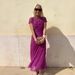 Women's Clothing Women's Spring And Summer New Mesh Round Neck Short Sleeves Perspective Large Swing Hip Wrapped Pleated Dress_ecoleips.com