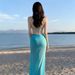 Lake Blue Two Piece Bikini Set Island Resort Style Flattering Unique Sexy Slimming Long Swimsuit Three Piece Set for Women_ecoleips.com