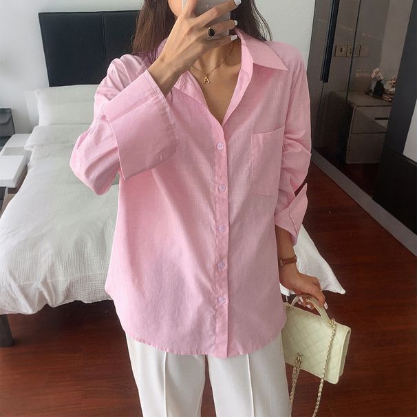 DiYun Cross-Border European And American Casual Vacation High-End Long-Sleeve Women's Blouse 2025 Autumn/Winter_ecoleips.com