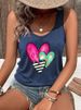 Women’s Vest Funny Heart Racerback Tanks Three Color Hearts Graphic Tank Top Fashion Summer Racerback Outfit Vacation Sexy Tops_ecoleips.com