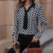Women's Graphic T-Shirt, Long Sleeve V Neck Casual Shirt, Perfect For Everyday Wear_ecoleips.com