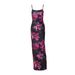 European And American Women's Clothing 2025 Summer New Fashion Printed Sexy U-Neck Slim Fit Color-Block Strap Dress_ecoleips.com