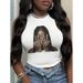 Women's Clothing Summer New Hot Girl Style T-Shirt Women's Slim Fit Short Sleeve Portrait Print Fashion Top_ecoleips.com