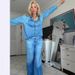 Women's Casual Fashion Elastic Loose Denim Two Piece Set European American Style Microfiber Outerwear_ecoleips.com