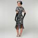Tassel Sequined Short Sleeve Dress for Women Retro 1920s European American Style Slim Fit Evening Gown for Banquet Party_ecoleips.com