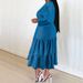 Women's Clothing Large Size Women's Denim Dress Pleated Skirt Including Belt Micro Reflective Color Change New Style_ecoleips.com