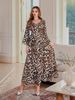 Women's Clothing Leopard Print Dress Muslim For All Seasons Universal Style INS Ladies Elegant Long Robe_ecoleips.com