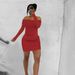 Women's Mesh Off-Shoulder Long Sleeve Dress Set – Sheer Layered Two-Piece With Ruffle Detail (Black/White/Red, S-Xxl)_ecoleips.com