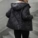 Women's Quilted Puffer Jacket With Diamond Stitch Design, Short-Length Loose Fit Casual Coat, Lightweight Polyester Outerwear For Fall & Winter_ecoleips.com