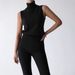 Women's Knitted Sleeveless Vest High Collar Sweater Simple Top Style Autumn New Fashion_ecoleips.com
