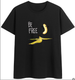 COTTON 100% Hot European And American Funny Banana Undress Short-sleeved Women's T-shirt Tops Oversized T Shirt_ecoleips.com