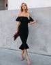 Women's Clothing Ruffled One Shoulder Evening Dress New_ecoleips.com