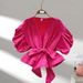 Women's Clothing High End Puff Sleeve Shirt For Women Autumn Waist Tie Pleated Trendy Brand Light Luxury Celebrity Top_ecoleips.com