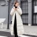 women's long puffer coat with fur hood, winter w oversized belted jacket, thickened quilted down alternat coat_ecoleips.com