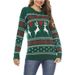 Women's Clothing Cozy Christmas Sweater Women's Knitwear - Cute Animal Print Oversized Pullover (Red/Green/Black) - S-XXL_ecoleips.com