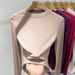 Women's Slim Fit Long Sleeve Cotton T-Shirt - High Neck Casual Blouse For Spring, Soft Breathable Top In White, Black & More_ecoleips.com