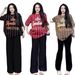 Women's Clothing Southeast Asian Women's Summer Casual Fashion T-Shirt And Wide Leg Pants Set American Letter Print Short Sleeve Loose Slimming Outfit_ecoleips.com