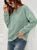 Women's Corduroy Sweatshirt Casual Round Neck Pullover_ecoleips.com
